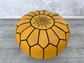Yellow Leather Pouffes & Footstools – Versatile Decor for Every Room