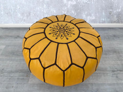 Yellow Leather Pouffes & Footstools – Versatile Decor for Every Room