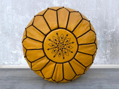 Yellow Leather Pouffes & Footstools – Versatile Decor for Every Room