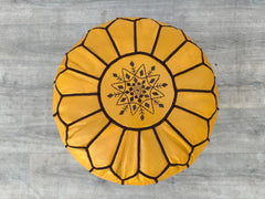 Yellow Leather Pouffes & Footstools – Versatile Decor for Every Room