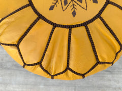 Yellow Leather Pouffes & Footstools – Versatile Decor for Every Room