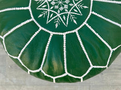 Green Leather Pouffes & Footstools – Versatile Decor for Every Room