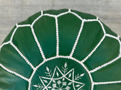 Green Leather Pouffes & Footstools – Versatile Decor for Every Room