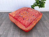 square shaped berber pillow hand woven from natural materials such as sheep's wool white decorative moroccan cushion