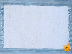 166 x 254 cm = 5.4 x 8.3 FT Handmade Beniourain Rug | Custom Moroccan Berber Rug in Beige | Moroccan Area Rug