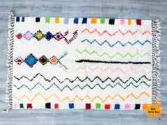 151 x 238 cm = 5 x 7.8 FT Moroccan Multicolored Rug – Intricate Tribal Pattern, Handwoven Berber Rug, Custom Sizes