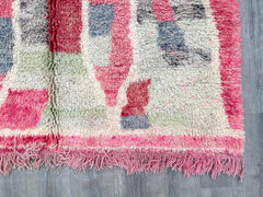 171 x 254 cm = 5.6 x 8.3 ft Colorful Moroccan Rug Geometric, Area Rug, Wool Rug, Handmade Beniourain Carpet, Morocco Rug, Oversize Rug, Beni Ourain Rugs