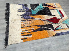 163 x 231 cm = 5.3 x 7.6 ft Colorful Gorgeous Beni Ourain Rug- Personalized Bedroom-Handmade Rug-Washable Rug-Custom Berber Multicolored- wool Beniourain Carpet