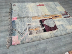 173 x 237 cm = 5.7 x 7.8 ft Colorful Abstract Handmade Kilim Rugs-CUTE BENIOURAIN KILIM Rug -Geometric Kilim Wool Rugs - Kilim Rug -Moroccan Rug -Custom Woven Rug