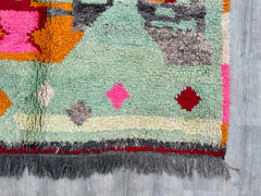 186 x 253 cm = 6.1 x 8.3 ft Colorful Abstract Moroccan rug blue - Berber rug - Custom Moroccan rug - Beni ourain rug - Handmade rug - Abstract Wool rug - blue rug - moroccan blue rug