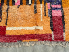 171 x 279 cm = 5.6 x 9.2 ft Colorful Abstract Moroccan Runner Rug - Handmade Berber Wool, Minimalist Design, Vintage Bohemian Style, Perfect for Weddings & Decor