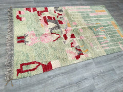 157 x 263 cm = 5.2 x 8.6 ft moroccan wool carpet-artistic wool rug-red beniourain carpet-Red boujaad rug-colorful berber rug-red rug for living room-handmade carpet