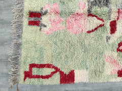 157 x 263 cm = 5.2 x 8.6 ft moroccan wool carpet-artistic wool rug-red beniourain carpet-Red boujaad rug-colorful berber rug-red rug for living room-handmade carpet