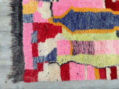 173 x 237 cm = 5.7 x 7.8 ft Colorful Abstract Gorgeous Beni Ourain Berber Carpets living room -Wool Rug -Handmade Geometric Design in Soft Tones -Hand Made Wool Rug- Genuine Wool Rugs