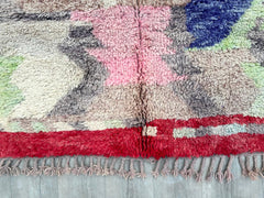 163 x 238 cm = 5.3 x 7.8 ft Colorful Abstract Luxurious Handwoven Wool Moroccan Rug - Soft Ivory Texture for Home Decor, Handmade Rug, White Pink Rug, Moroccan Carpet, Beni Ourain Rug