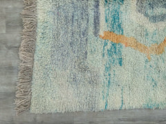 177 x 259 cm = 5.8 x 8.5 ft Colorful Abstract Moroccan Berber Carpet - Handmade Wool Rug, Soft Dots, Minimalist Design, Vintage Style, Perfect for Weddings & Decor