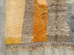 193 x 256 cm = 6.3 x 8.4 ft Colorful Abstract Luxurious Off- Beni Ourain Rug – Hand-Knotted Moroccan Polka Dot Rug - Authentic Berber carpet - Custom Contemporary Wool Rug