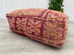 Moroccan pouf, Wool Pouf, kilim pouf, berber pouf, 60x60x20 cm pouf