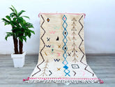 146 x 250 cm = 4.8 x 8.2 FT Authentic Beni Ourain Rug – Handmade Moroccan Rug, Vintage Berber Rug, Moroccan Wool Carpet