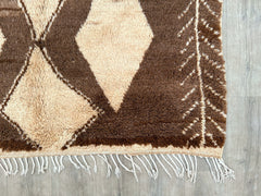 157 x 249 cm = 5.2 x 8.2 ft Diamonds Moroccan Berber rug brown, berber brown carpet handmade natural color rug, eco-friendly rug, rugs timeless wool rug, Mrirt rug