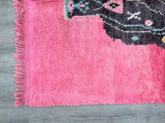173 x 243 cm = 5.7 x 8.0 ft Tribal Pink Handwoven Berber Rug - Moroccan Minimalist Design, Vintage Bohemian Style, Custom Size for Living Rooms