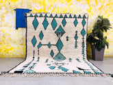 Luxurious Handmade Moroccan Berber Rug - Cream Beni Ourain Wool Rug, Bohemian Tassel Edges, Modern Geometric Design, 70% OFF