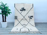 144 x 245 cm = 4.7 x 8 FT Gorgeous Beni Ourain Rug- Gorgeous Beni Ourain Unique rug for living room-Berber Black & White Rug carpet-Genuine Wool rug-wool Beniourain Carpet