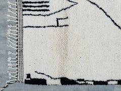 233x288 cm = 7.6 x 9.4 Authentic Moroccan Beni Ourain & Azilal Rugs – Handmade Berber Wool Carpets
