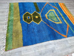 204 x 290 cm = 6.7 x 9.5 ft Colorful Emerald Custom Rug-woven rug- colorful rug-Handmade wool Beniourain Carpet- Unique Geometric Rug- Hand Made Wool Rug- Genuine Wool Rugs