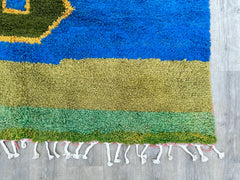 204 x 290 cm = 6.7 x 9.5 ft Colorful Emerald Custom Rug-woven rug- colorful rug-Handmade wool Beniourain Carpet- Unique Geometric Rug- Hand Made Wool Rug- Genuine Wool Rugs
