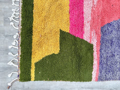 207 x 297 cm = 6.8 x 9.7 ft Colorful Abstract Cozy Chic Beni Ourain Rug- Moroccan Orange Rug -woven rug-Handmade Rug-wool Beniourain Carpet-colorful rug- Unique Geometric Rug