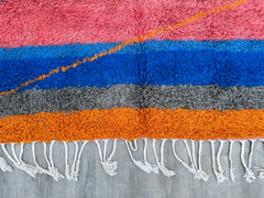 201 x 298 cm = 6.6 x 9.8 ft Colorful Dots rug, Soft Wool Area Rug, Living Room rug, White Beniourain Rug, Beni Ourain rug, Moroccan rug, Vintage Large Rug