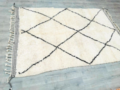 164 x 255 cm = 5.4 x 8.4 ft Diamonds GORGEOUS BENIOURAIN, Handmade Moroccan Rug, Moroccan Wool Rug, Amazing Boujaad Rug