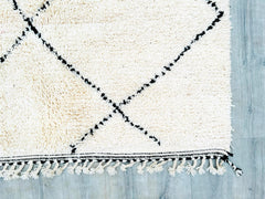 170 x 230 cm = 5.6 x 7.5 ft Gorgeous Beni Ourain Rug-Black And Beige Rug-Emerald Rug-woven rug-colorful rug-Black And Beige wool Beniourain Carpet,Unique Geometric Rug