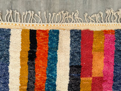 248 x 306 cm = 8.1 x 10.0 ft Colorful Moroccan Vintage Runner Rug - Handmade Berber Carpet, Soft Dots, Minimalist Design, Bohemian Style, Custom Size for Living Rooms