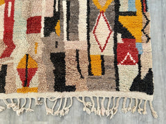 200 x 299 cm = 6.6 x 9.8 ft Amazing Multicolored Rug-Excellent Quality Carpet-Moroccan berber rug- Living Room Rug-White Azilal Wool Rug-Washable Rug-Cozy Chic Rug