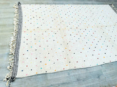 195 x 291 cm = 6.4 x 9.5 ft Colorful Dots Morrocan Rug, Rug for living room, Area Rug, Dots Tufted rugs, Moroccan Rug Handmade, Wool Beni Ourain Rug, berber Rug, , Gifts
