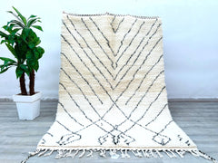 172 x 250 cm = 5.6 x 8.2 FT Beni ourain rug, Authentic Moroccan rug, Berber carpet, Genuine Wool rug, Handmade rug, Beni ourain style, Area rug, Tapis berbere, Teppich