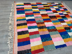 248 x 283 cm = 8.1 x 9.3 ft Colorful Morrocan Rug , Rug for living room , Striped Tufted rugs - Moroccan Rug Handmade , Wool Beni Ourain Rug , berber Rug , Area Rug
