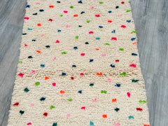 092x302 cm = 3.0 x 9.9 Dots Personalized Moroccan Wool Runner – Tribal Beni Ourain & Azilal Rug