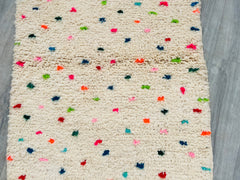 092x302 cm = 3.0 x 9.9 Dots Personalized Moroccan Wool Runner – Tribal Beni Ourain & Azilal Rug