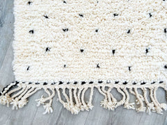 073x311 cm = 2.4 x 10.2 Dots Handwoven Moroccan Runner Rugs – Authentic Beni Ourain & Berber Styles