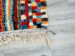 087x290 cm = 2.9 x 9.5 Handwoven Multicolored Moroccan Runner Rug – Vintage Berber Carpet 2.8x9.5 ft – Boho Tribal Hallway Rug