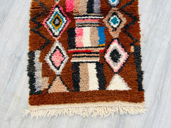 077x273 cm = 2.5 x 9.0 Vintage Moroccan Berber Runner Rug – Handwoven Hallway Carpet