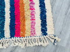 092x308 cm = 3.0 x 10.1 Colorful Boucherouite Runners – Tribal Bohemian Floor Carpets 3.0x10.1 FT