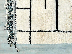 146 x 190 cm = 4.8 x 6.2 ft Large Moroccan Rug , Beni Ourain Rug , Berber Rug , Custom Beni Ourain rug , Style Moroccan Rug , Custom rug