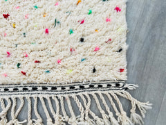 088x289 cm = 2.9 x 9.5 Colorful Dots Handmade Moroccan Beni Ourain Runner Rug – Vintage Berber Carpet