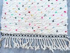 088x289 cm = 2.9 x 9.5 Colorful Dots Handmade Moroccan Beni Ourain Runner Rug – Vintage Berber Carpet