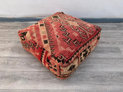 Handmade Moroccan Wool Floor Cushion & Kilim Pillow Cover – Boho Decor