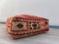 Handmade Moroccan Wool Floor Cushion & Kilim Pillow Cover – Boho Decor